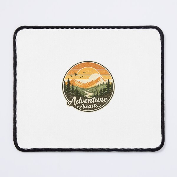 Item preview, Adventure Awaits Retro Mountain Sunset Vintage Nature Design designed and sold by Velori-World.