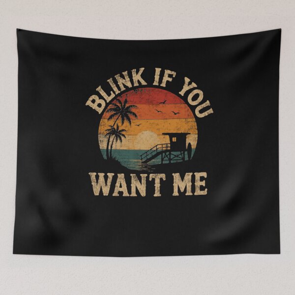 Item preview, Blink If You Want Me Retro Beach Summer Vacation Flirty Lover designed and sold by JonesFlora2025.