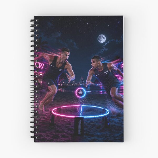 Item preview, Ronaldo and Mbappe Cyberpunk Neon Spikeball Night designed and sold by mo-carnival.