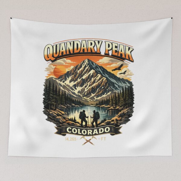 Item preview, Quandary Peak Colorado Retro Mountain Hiking Adventure Design designed and sold by CatLovers Studio.