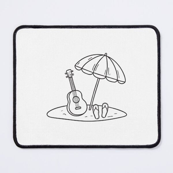 Item preview, Ukulele Beside Flip Flops on Beach designed and sold by rasagamastore.