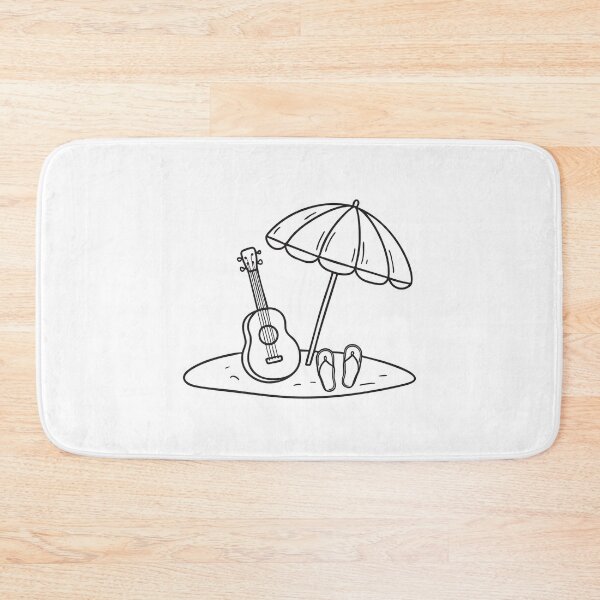 Item preview, Ukulele Beside Flip Flops on Beach designed and sold by rasagamastore.