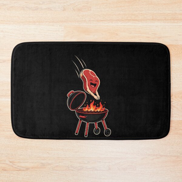 Item preview, Funny Steak Diving Into BBQ Grill – Cute Barbecue Meat Lover Humor Design designed and sold by PosiMCreations.