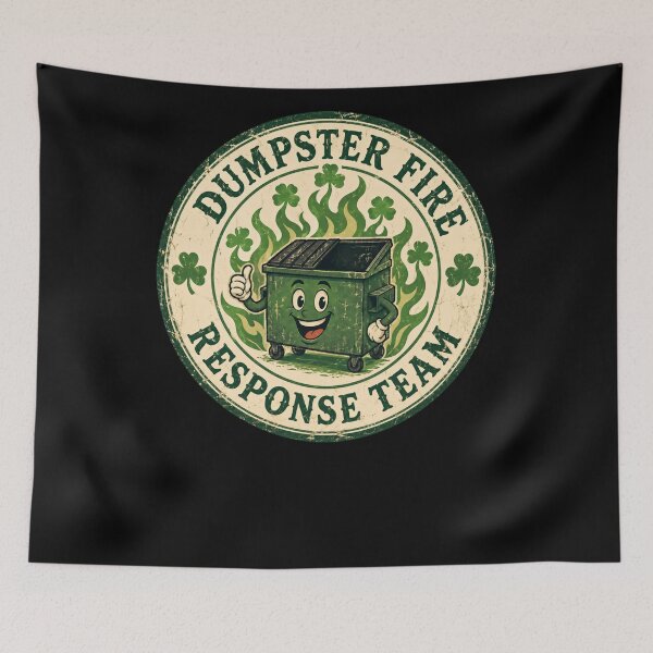 Item preview, Dumpster Fire Response Team St Patricks Day Irish Humor Meme designed and sold by RetroMini2026.