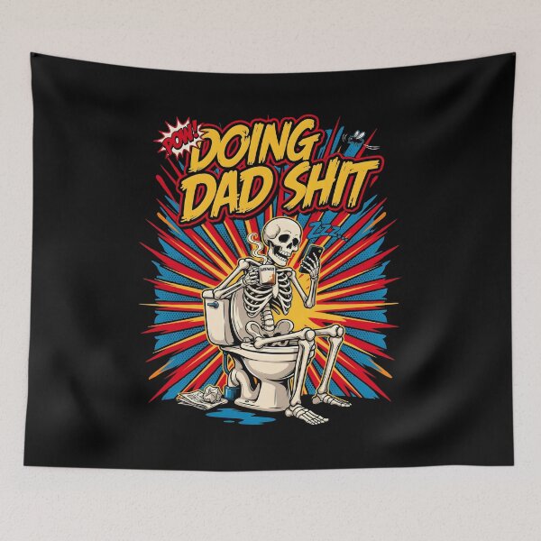 Item preview, Doing Dad Shit Skeleton Toilet Funny Dad Joke Skeleton Meme for Busy Dads designed and sold by Redgiant87x.