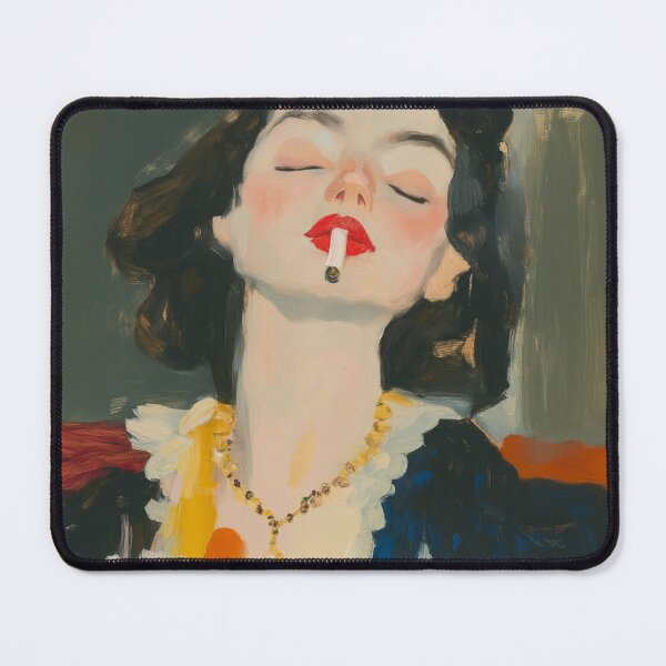 Item preview, Vintage Woman Smoking Oil Portrait designed and sold by minbadesign.