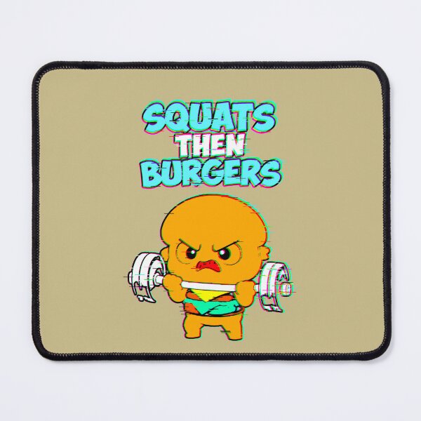 Item preview, Squats Then Hamburgers Gym Kawaii Humor designed and sold by AstronautMerch.