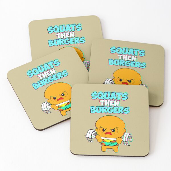 Item preview, Squats Then Hamburgers Gym Kawaii Humor designed and sold by AstronautMerch.