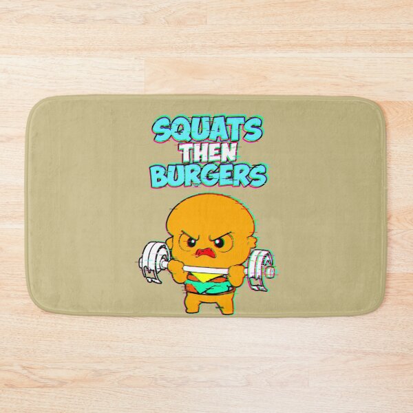 Item preview, Squats Then Hamburgers Gym Kawaii Humor designed and sold by AstronautMerch.