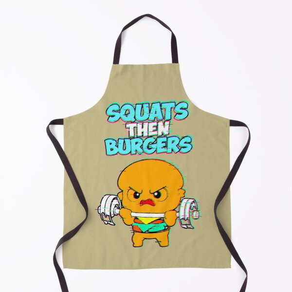 Item preview, Squats Then Hamburgers Gym Kawaii Humor designed and sold by AstronautMerch.