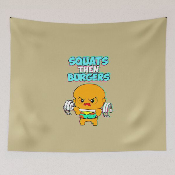 Item preview, Squats Then Hamburgers Gym Kawaii Humor designed and sold by AstronautMerch.