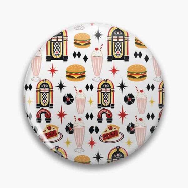 Item preview, Retro Diner Americana Seamless Pattern Print designed and sold by Inkworksbyshery.