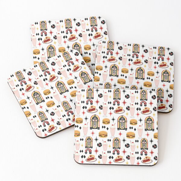 Item preview, Retro Diner Americana Seamless Pattern Print designed and sold by Inkworksbyshery.