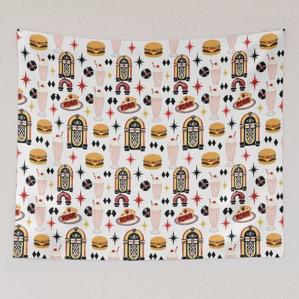 Item preview, Estampado sin costuras estilo restaurante retro americano designed and sold by Inkworksbyshery.