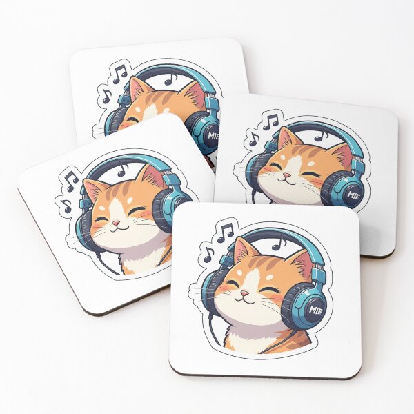 Item preview, Cute cat with headphone designed and sold by D4NC1G3R®.
