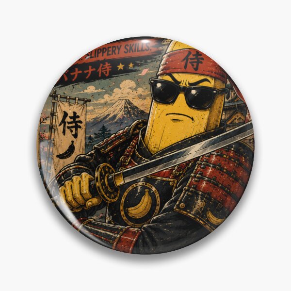 Item preview, Banana Samurai T-Shirt | Japanese Warrior Banana Retro Vintage Anime Design designed and sold by Peel Dynasty.