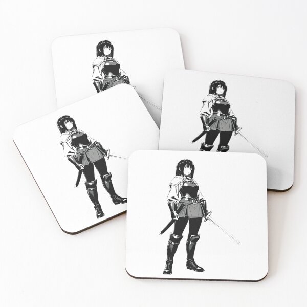 Item preview, Manga - Black-haired Fantasy Warrior, Monochrome Anime Style designed and sold by AnimeShin.