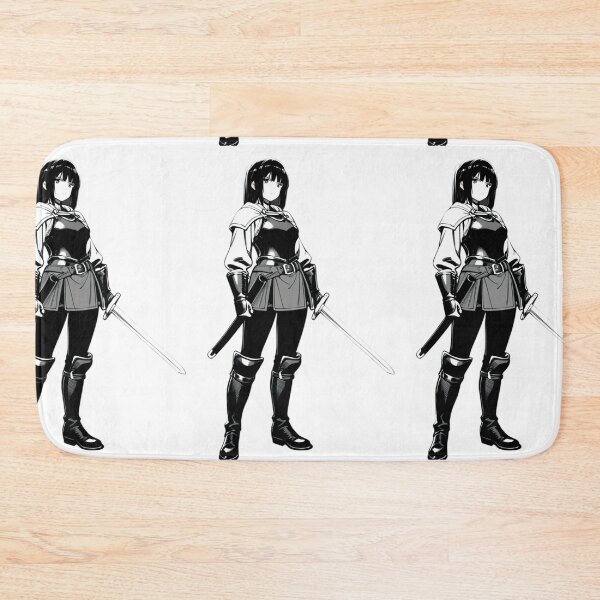 Item preview, Manga - Black-haired Fantasy Warrior, Monochrome Anime Style designed and sold by AnimeShin.