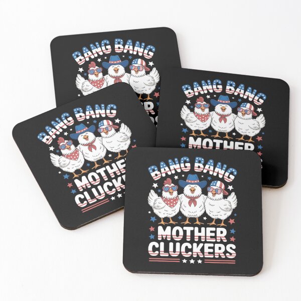 Item preview, Bang Bang Mother Cluckers Funny Chicken 4th of July US Flag designed and sold by ZACK ART.