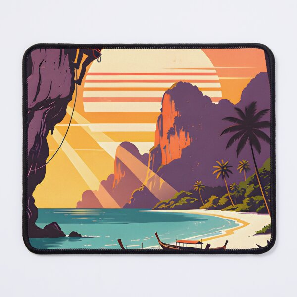 Item preview, Railay Beach Retro Sunset Beach Poster Thailand designed and sold by Spirit of Siam.