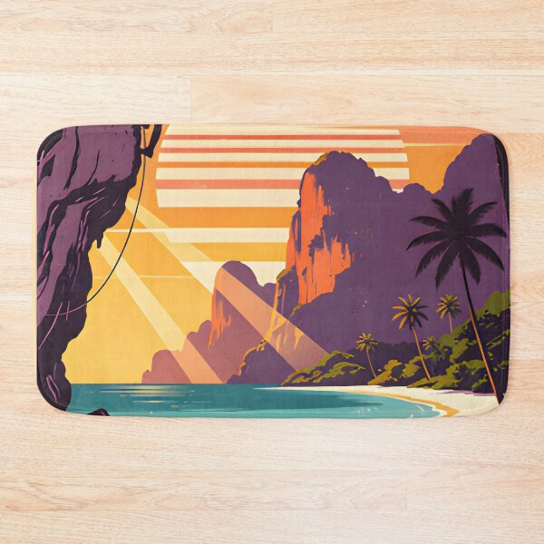 Item preview, Railay Beach Retro Sunset Beach Poster Thailand designed and sold by Spirit of Siam.