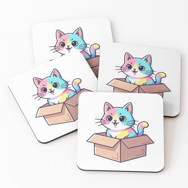 Item preview, Cute Cat in a Box Sticker designed and sold by D4NC1G3R.