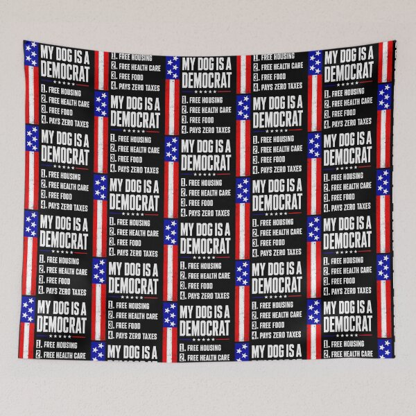 Item preview, My Dog Is A Democrat Funny Political Dog Lover Patriotic American Flag designed and sold by kienoy.