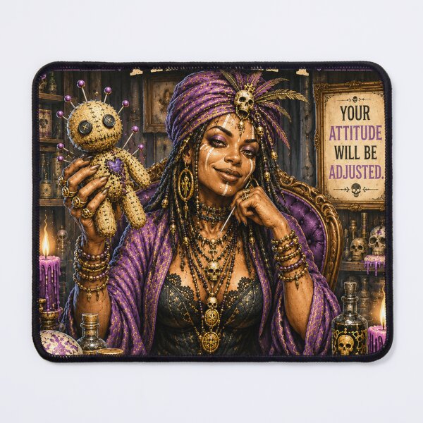 Item preview, Voodoo Therapy – Your Attitude Will Be Adjusted | Dark Humor Gothic Witch Doctor Art designed and sold by ITSimagination.