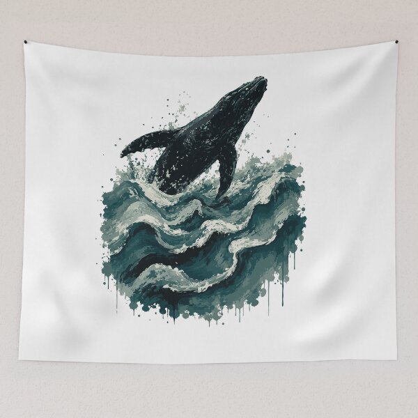 Item preview, Whale art painting designed and sold by BRROOLY.