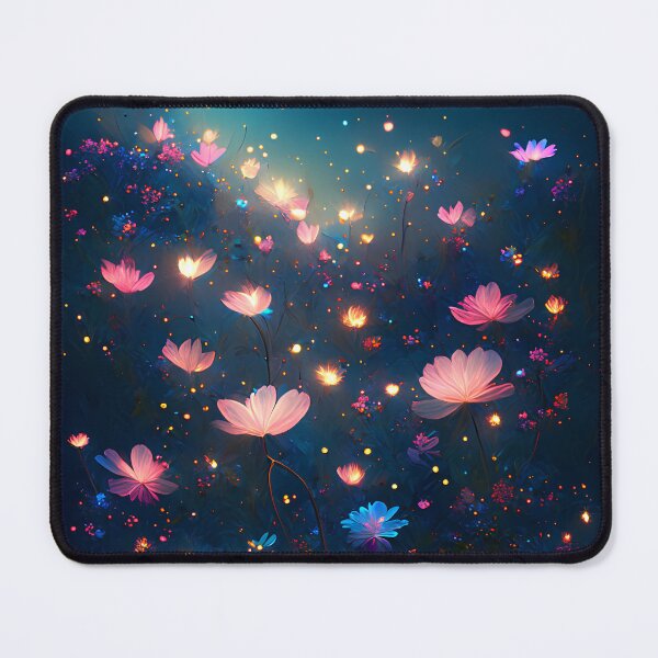 Item preview, Glowing Fantasy Flowers Dreamy Night Garden Art designed and sold by stylishdzign.