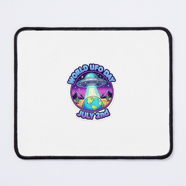 Item preview, World UFO Day July 2nd Alien Spaceship Abduction Retro Neon Sticker designed and sold by naruto4925.