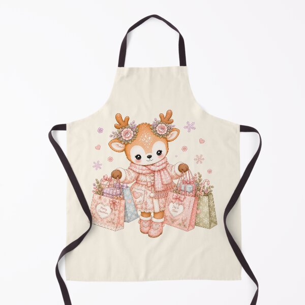 Item preview, Cute Reindeer Christmas Shopping | Kawaii Cottagecore Holiday Shopping Bags Pastel Christmas Illustration  Main Tag: designed and sold by looplandger.