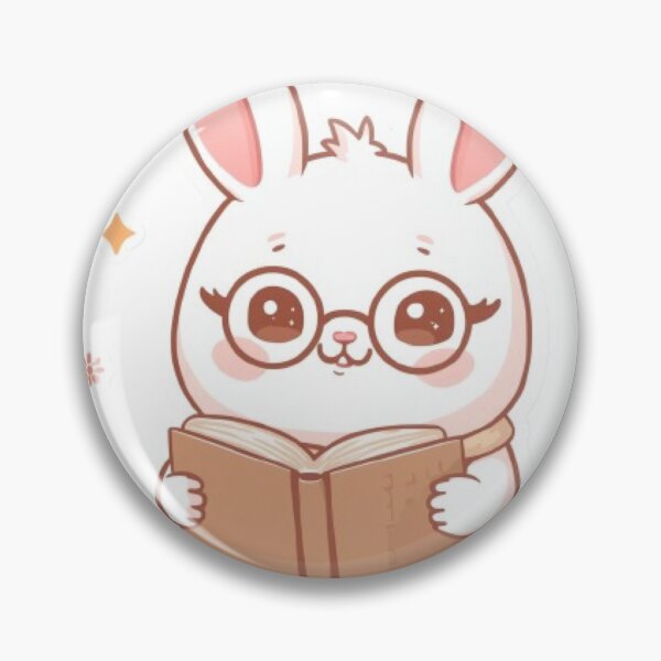 Item preview, Cute Bunny Reading a Book | Kawaii Rabbit Sticker  designed and sold by Stylestickers55.