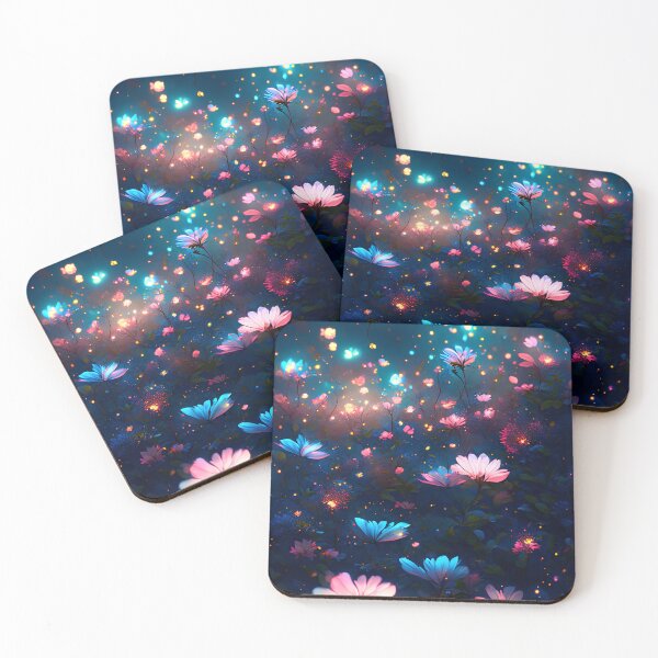 Item preview, Glowing Fantasy Flowers Dreamy Night Garden Art designed and sold by stylishdzign.