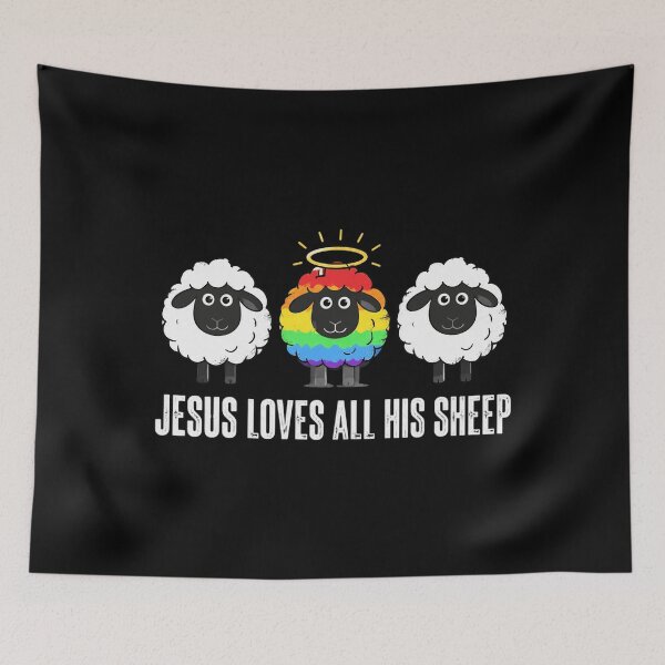 Item preview, Jesus Loves All His Sheep LGBTQ Christian Faith Pride Ally designed and sold by OlakunleOloroz.