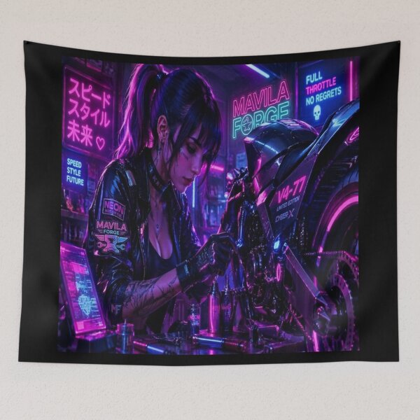 Item preview, Mavila Forge Neon Cyberpunk Tokyo Ride designed and sold by JMAVILA ART.