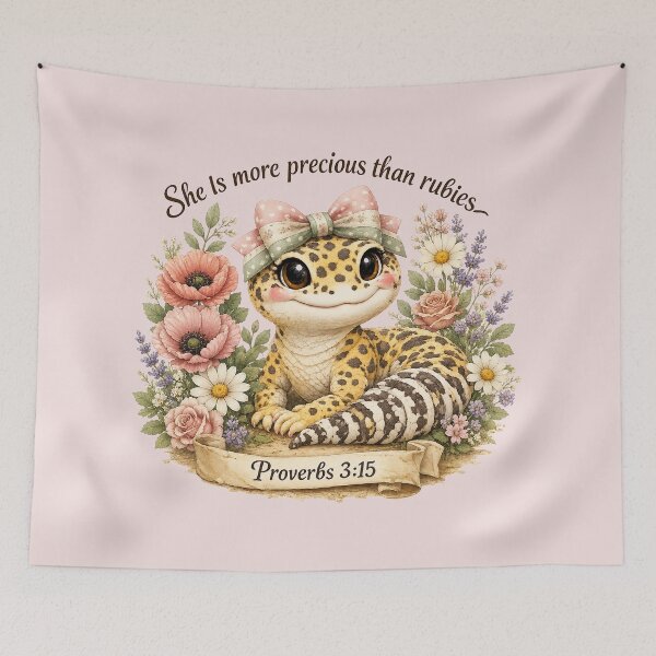 Item preview, Proverbs 3:15 Bible Verse Leopard Gecko designed and sold by Weirdwildco69.