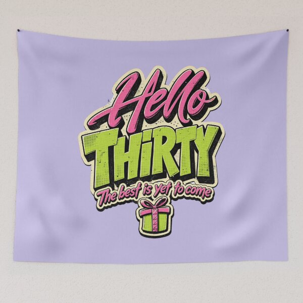 Item preview, Hello Thirty, 30th Birthday Gift. A perfect gift to celebrate your thirtieth birthday with style. Graffiti style  designed and sold by illeN-Art-World.