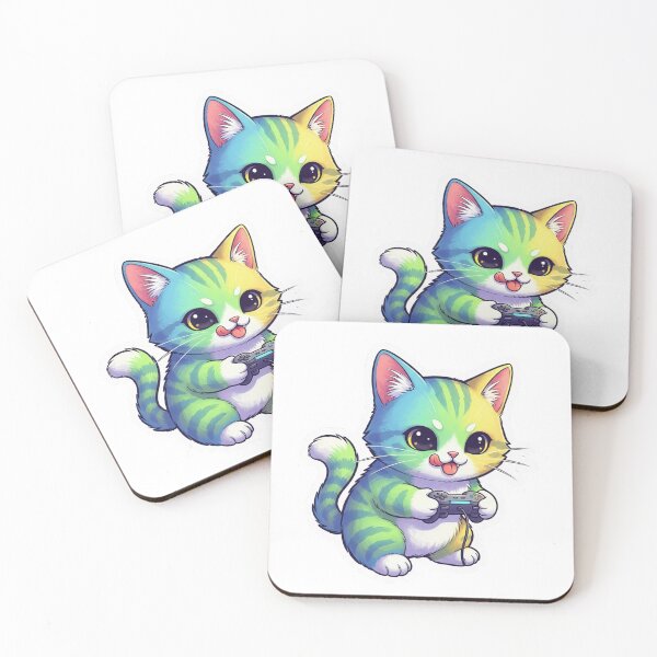 Item preview, Cute kitten playing video games designed and sold by D4NC1G3R.