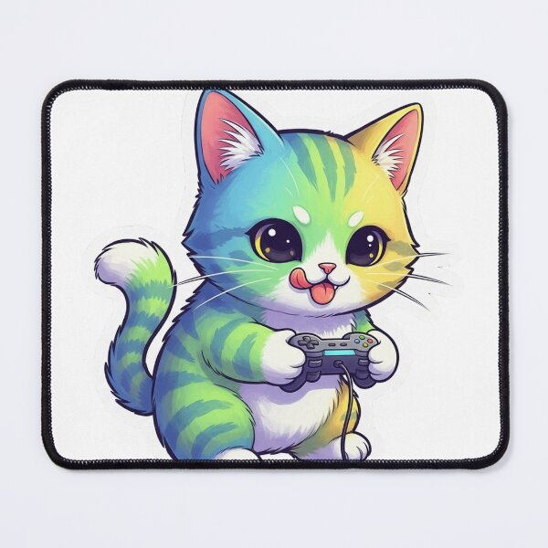 Item preview, Cute kitten playing video games designed and sold by D4NC1G3R.