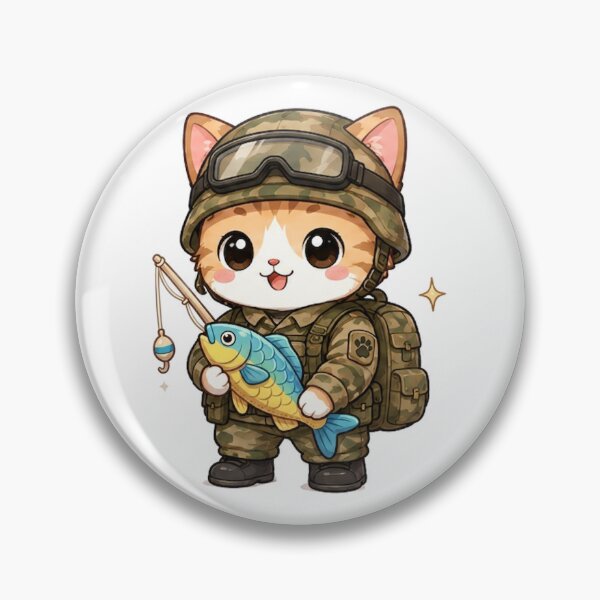 Item preview, Cute Soldier Cat Fishing Adventure designed and sold by  Cat Lady.