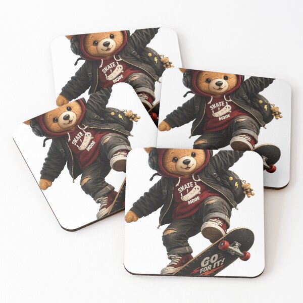 Item preview, Cute Teddy Bear on Skateboard | Kawaii Skater Bear Street Style Design designed and sold by VasiArtLab.