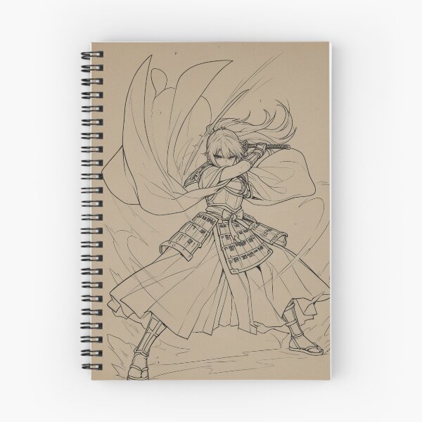 Item preview, Art - Manga Warrior in Japanese Armor, Ink and Fantasy Illustration designed and sold by AnimeShin.