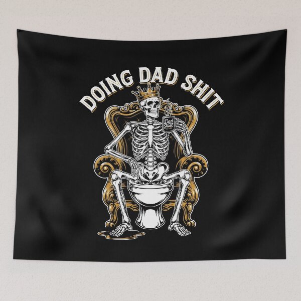 Item preview, Doing Dad Shit Skeleton Toilet for Dad Meme Fans designed and sold by Redgiant87x.