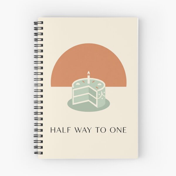 Item preview, Vintage Half Way to One Minimalist 6 Month Milestone Poster designed and sold by DuckOddity.