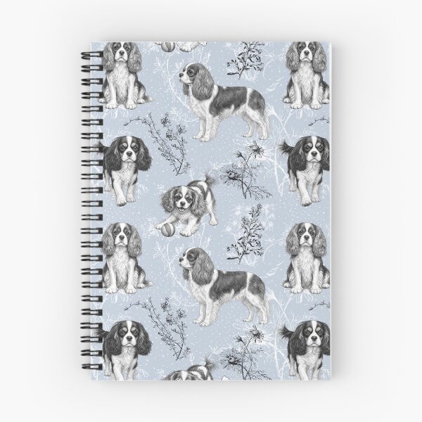 Item preview, Cavalier King Charles Blue Toile de Jouy designed and sold by AntiqueImages.