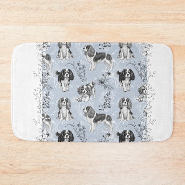 Item preview, Cavalier King Charles Blue Toile de Jouy designed and sold by AntiqueImages.