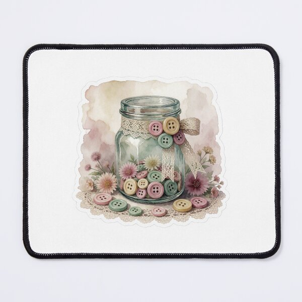 Item preview, Button Jar Sewing Room Illustration designed and sold by AillustriaAK.