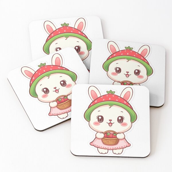 Item preview, Kawaii Strawberry Rabbit Sticker | Cute Chibi Bunny Gift designed and sold by Stylestickers55.