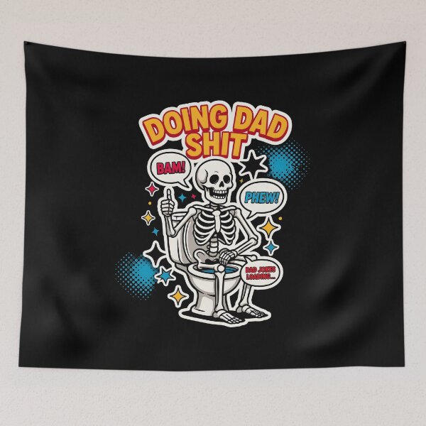 Item preview, Doing Dad Shit Skeleton Toilet Dad Joke for Busy Fathers designed and sold by Redgiant87x.